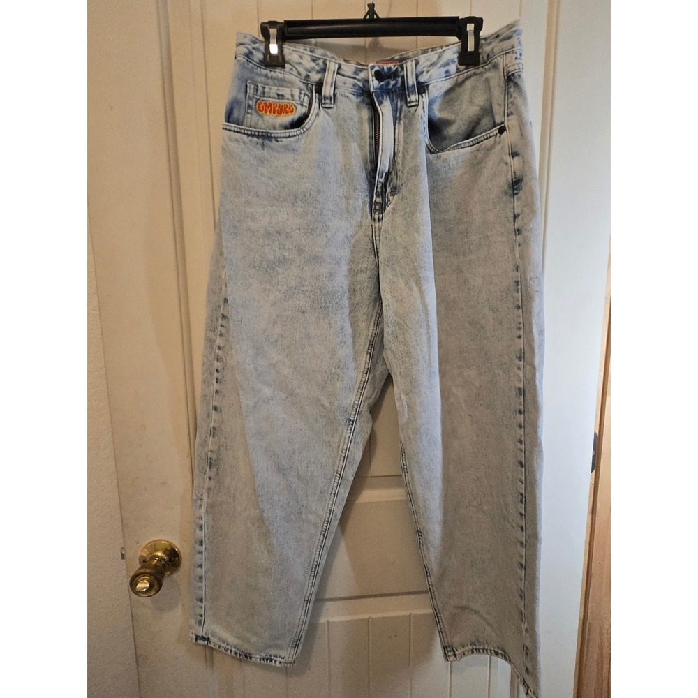 Empyre Baggy Skate Jeans - Gray Acid Wash - Y2K Skater Streetwear size 30